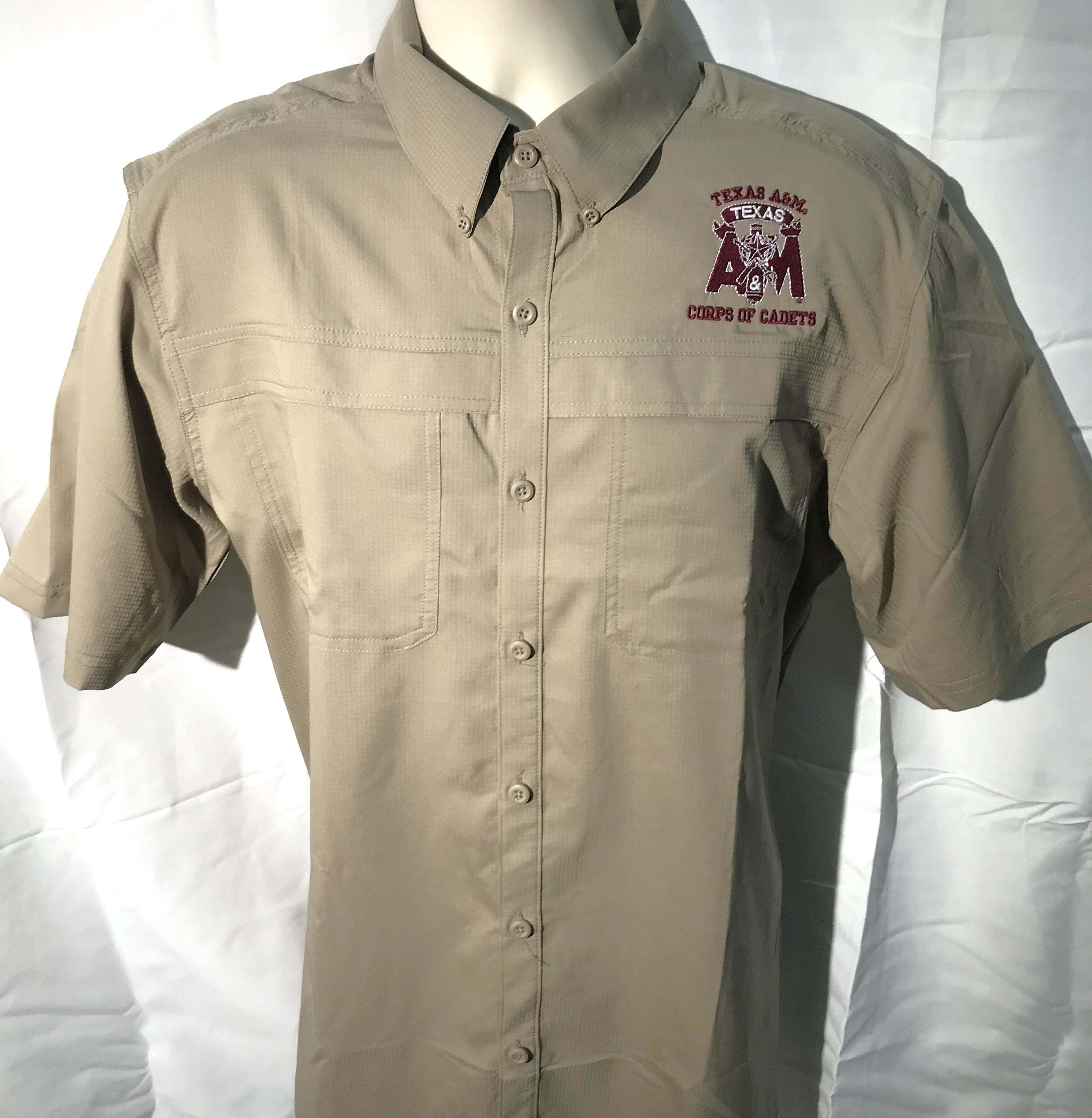 Men's Silver Short Sleeve Fishing Shirt