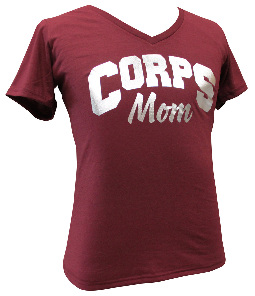 Corps Mom Silver V-Neck