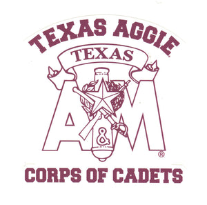 Small Corps Stack Decal With Texas A&M Corps of Cadets