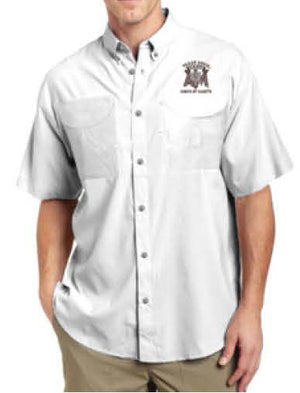 Men's White Short Sleeve Fishing Shirt