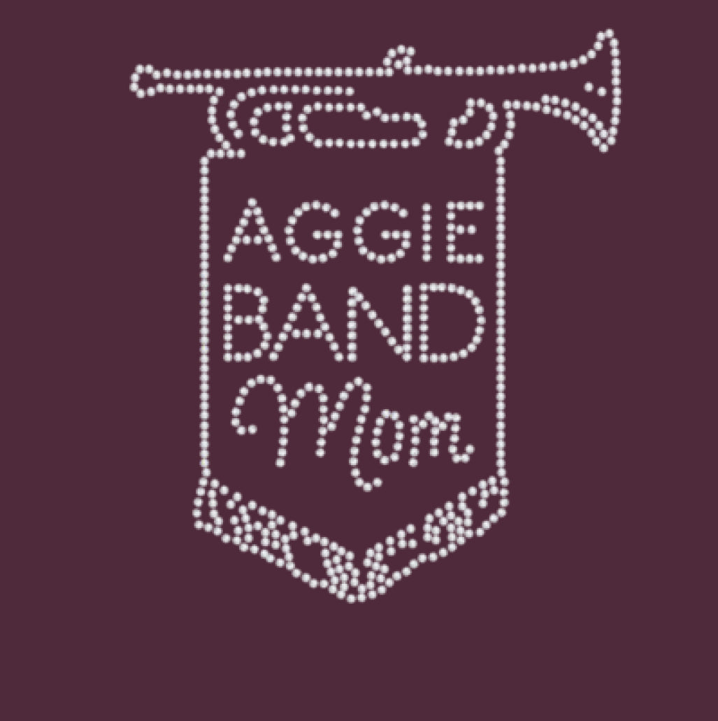 Aggie Band Mom Rhinestone V-Neck
